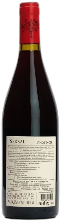 image du vin Serbal Pinot Noir Bodega Atamisque