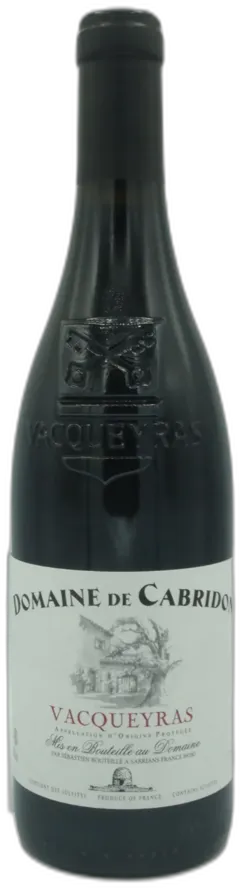 vue du vin Domaine de Cabridon Aoc Vacqueyras 2016 le Marché des Vins
