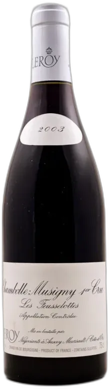aperçu du vin Leroy Chambolle Musigny 1er Cru "les Feusselottes" 2003