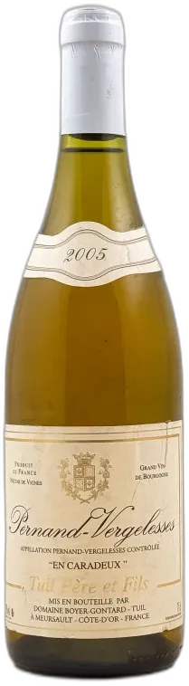 vue du vin Tuil Père et Fils Pernand Vergelesses 1er Cru "en Caradeux" 2005