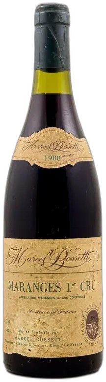 photos du vin Marcel Bossetti Maranges 1er Cru 1988