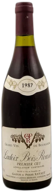 photo du vin Gaston & Ravaut Ladoix 1er Cru "le Bois Roussot" 1987
