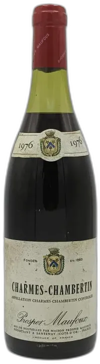photo du vin Charmes-Chambertin Grand Cru 1976 Prosper Maufoux