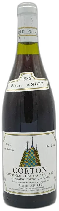 photo du vin Corton Hautes Mourottes Grand Cru 1986 Pierre André