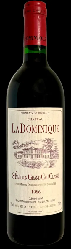vue du vin Château la Dominique 1986