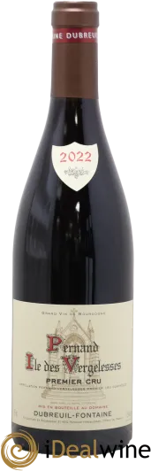 photo du vin Pernand-Vergelesses 1er Cru Ile des Vergelesses Domaine Dubreuil Fontaine