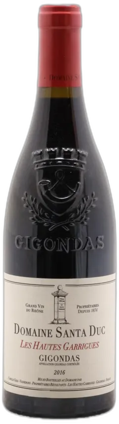 photos du vin Gigondas les Hautes Garrigues Domaine Santa Duc