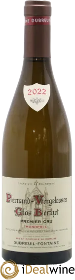 photo du vin Pernand-Vergelesses 1er Cru Clos Berthet Monopole Domaine Dubreuil Fontaine