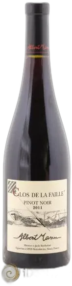 aperçu du vin Alsace Aoc Pinot Noir Clos de la Faille Albert Mann 2022