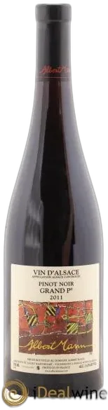 aperçu du vin Alsace Aoc Pinot Noir Clos de la Faille Albert Mann 2022
