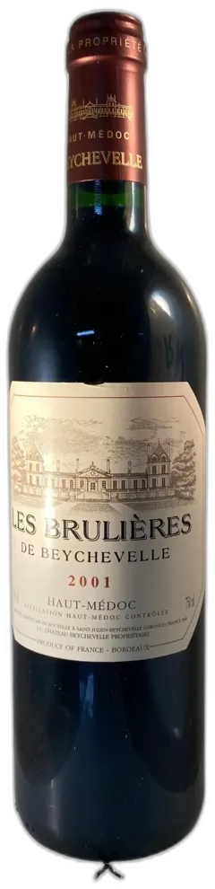capture du vin Haut-Médoc 2001 Château Les Brulières de Beychevelle