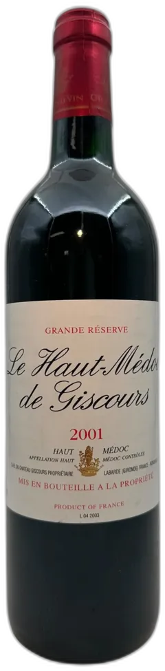 vue du vin Le Haut-Médoc de Giscours 2001