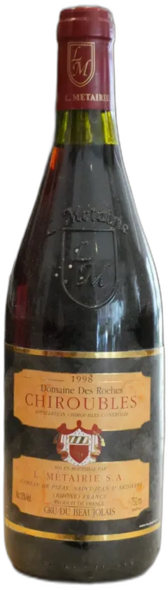 vue du vin Chiroubles 1998 Domaine des Roches du py
