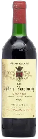 photo du vin Bordeaux 1986 Graves