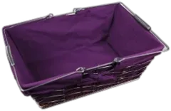 image du vin Panier en Métal Tissu Prune 36x25x12 cm