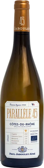 image du vin Paul Jaboulet "Parallele 45" Côtes du Rhône Blanc Bio