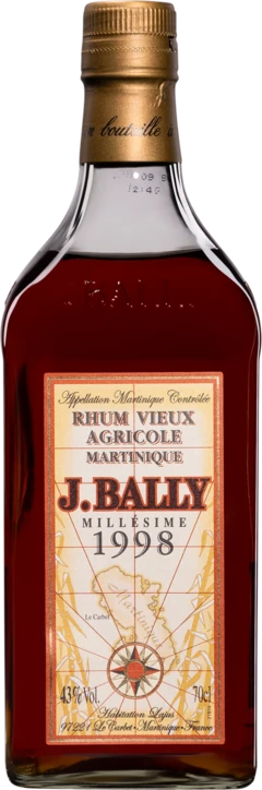 photo J. Bally Rhum Vieux Agricole de Martinique “Millésime“ Brun 1998 43° Giftbox