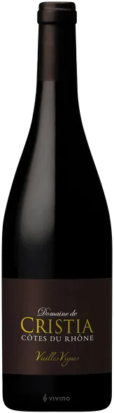 photo du vin Côtes du Rhône Cristia Vieilles Vignes Aop Côtes du Rhône