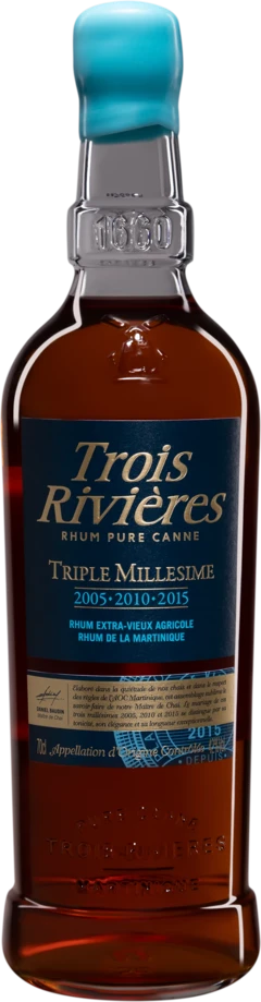 photo Trois Rivières Rhum Vieux Agricole de Martinique “Triple Millesime“ Brun 2005 2010 2015 42° Giftbox