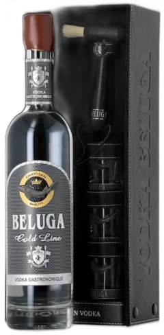 photo Vodka Beluga Gold Line 3 Shooters Sérigraphiés Marteau