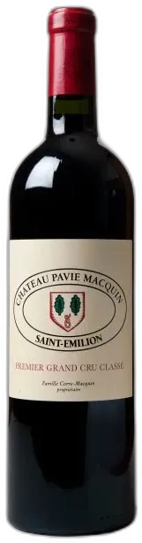 vue du vin Château Pavie-Macquin Saint-Emilion Grand Cru Rouge 2017