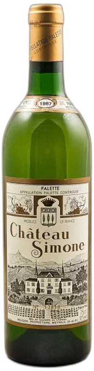 image du vin Château Simone Blanc Palette Famille Rougier 1987