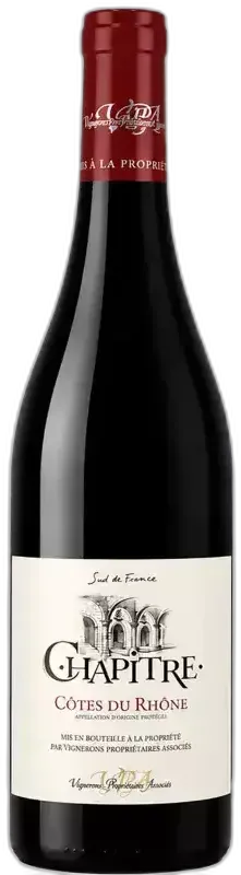image du vin Côtes du Rhône Aop Rouge Chapitre Vignerons Propriétés Associés