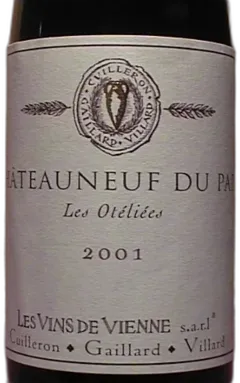 photos du vin les Vins de Vienne Aoc Châteauneuf-du-Pape "les Otéliées"