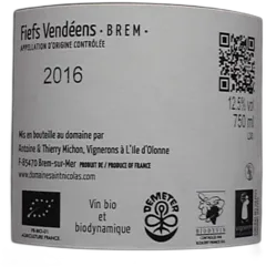 photo du vin Thierry Michon "Cuvée Jacques" Fiefs Vendéens Rouge Bio