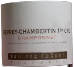 aperçu du vin Gevrey Chambertin 1er Cru Champonnet Domaine Philippe Chéron