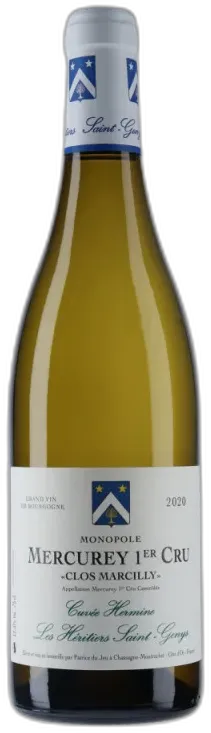 photo du vin Mercurey 1er Cru Clos Marcilly Cuvée Hermine Blanc 2020 les Héritiers Saint-Genys