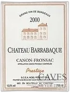 photo du vin Canon-Fronsac Tradition Château Barrabaque