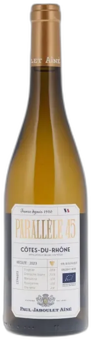 capture du vin Paul Jaboulet "Parallele 45" Côtes du Rhône Blanc Bio