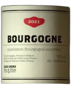 photo du vin Louis Chenu Bourgogne 2023