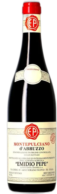 vue du vin Emidio Pepe Montepulciano d’Abruzzo Italie Rouge 2017