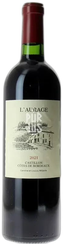 photo du vin Aoc Castillon Côtes de Bordeaux l’Aurage Loulou et Caroline Mitjavile