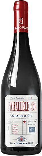 photos du vin Paul Jaboulet "Parallele 45" Côtes du Rhône Rouge Bio