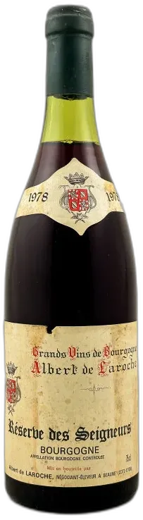 photo du vin Albert de Laroche Bourgogne Pinot Noir 1978