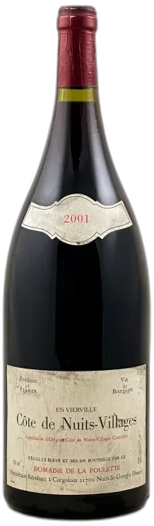 vue du vin Domaine de la Poulette Côte de Nuits Villages 2001 Magnum