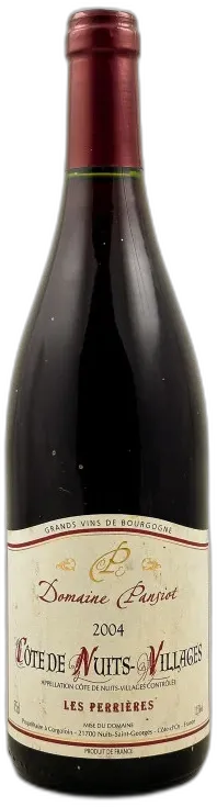 photo du vin Pansiot Côte de Nuit Villages "les Perrières"