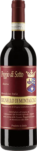 vue du vin Brunello di Montalcino Docg Riserva Poggio di Sotto