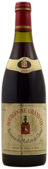 illustration du vin Grivelet Bourgogne "Reserve du Maitre de Chais"