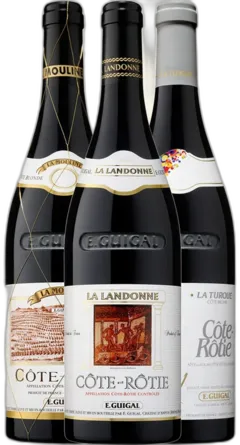 vue du vin E. Guigal la Trilogie "Lalala" Vin de Côte-Rôtie