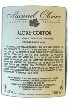 photo du vin Aloxe Corton
