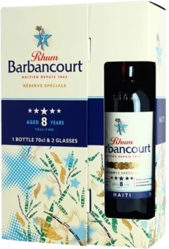 photo Rhum Barbancourt 5 Réserve Spéciale 8 Ans d'Âge Rhum d'Haïti 2 Verres