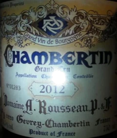 photo de 12 Chambertin Grand Cru 2012 A.Rousseau Rouge