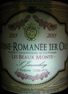 photo Vosne-Romanée 1er Cru “les Beaux Monts“ 2015 S.Javouhey Rouge