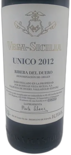 vue du vin Único Vega Sicilia