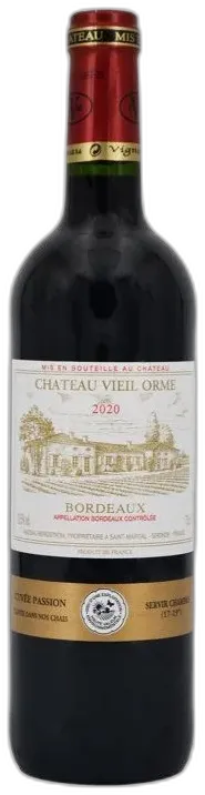 vue du vin Château Vieil Orme Cuvée Passion Bordeaux Vin de Bordeaux