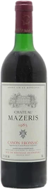 photo Château Mazeris Bellevue Canon Fronsac Rouge 1985